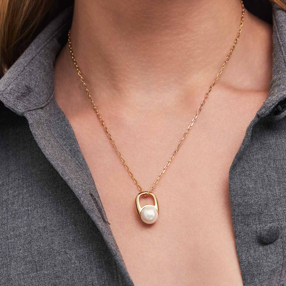 Pearl charm necklace