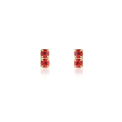 Red Zirconia Baby Earrings