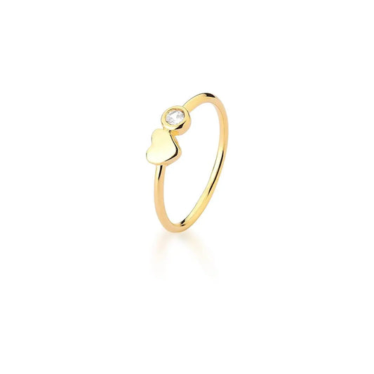 RING HEART AND GOLD PLATED POINT OF LIGHT